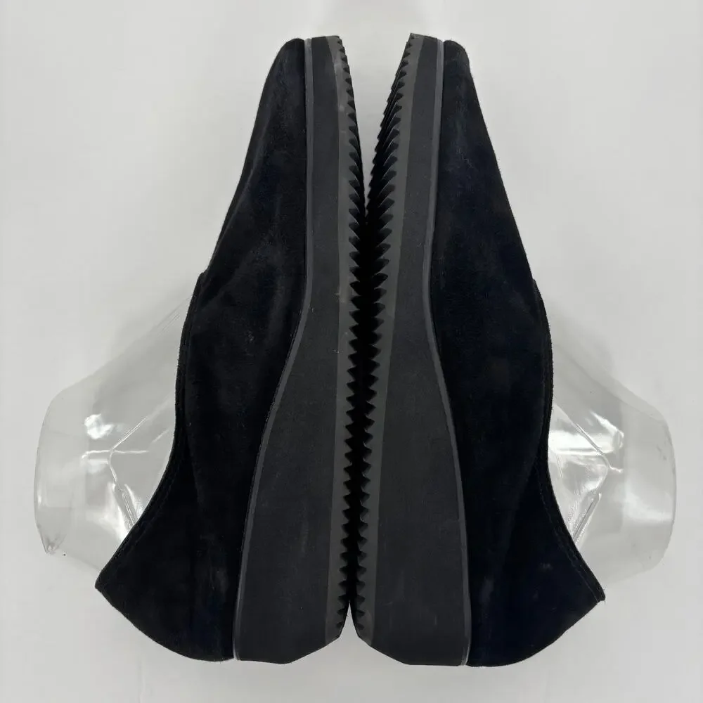 Eileen Fisher Wedge Ballet Flat Slip On Shoes 10 Blk Suede Minimalist Lagenlook